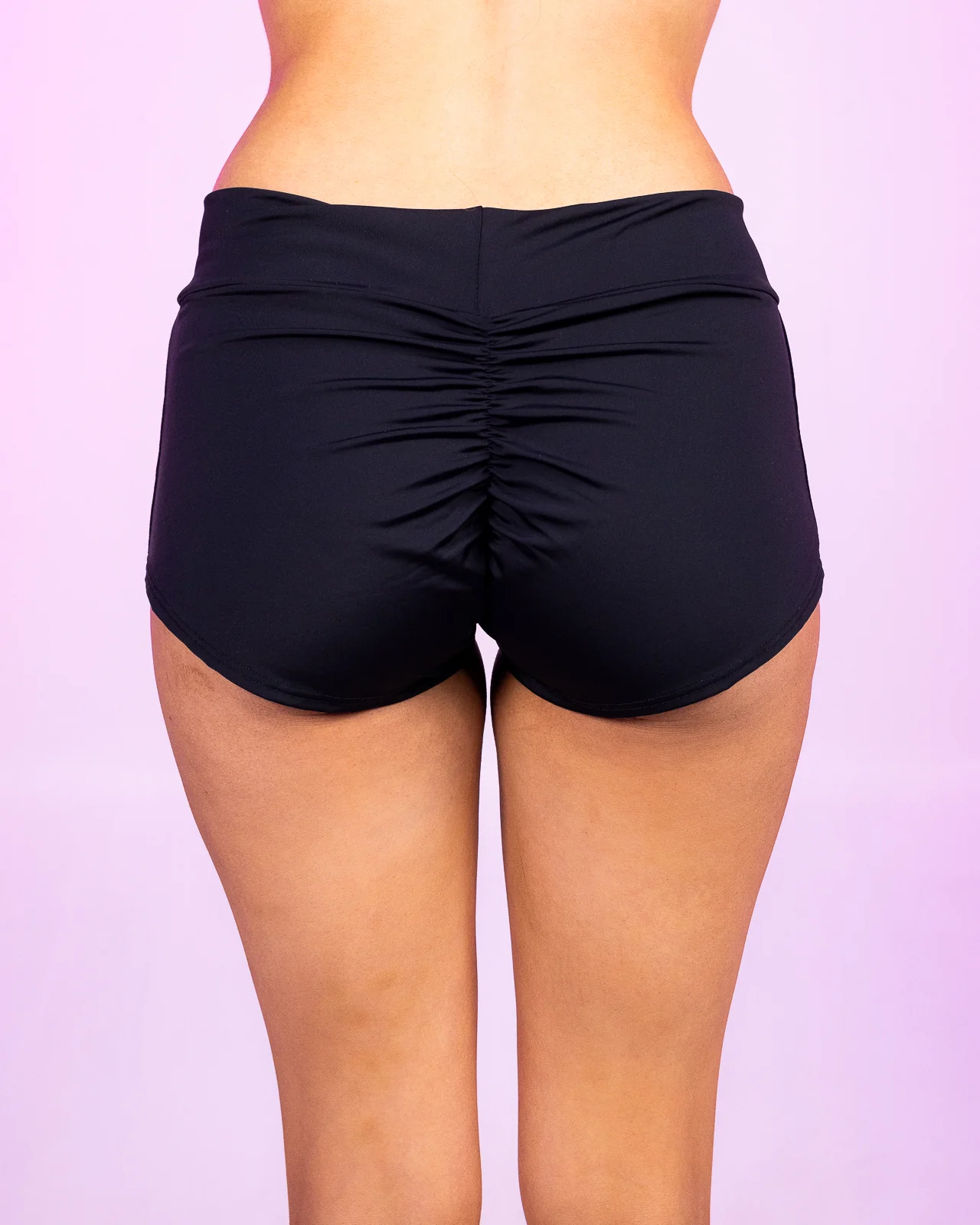 Black Scrunch Back Booty Shorts - Image 3
