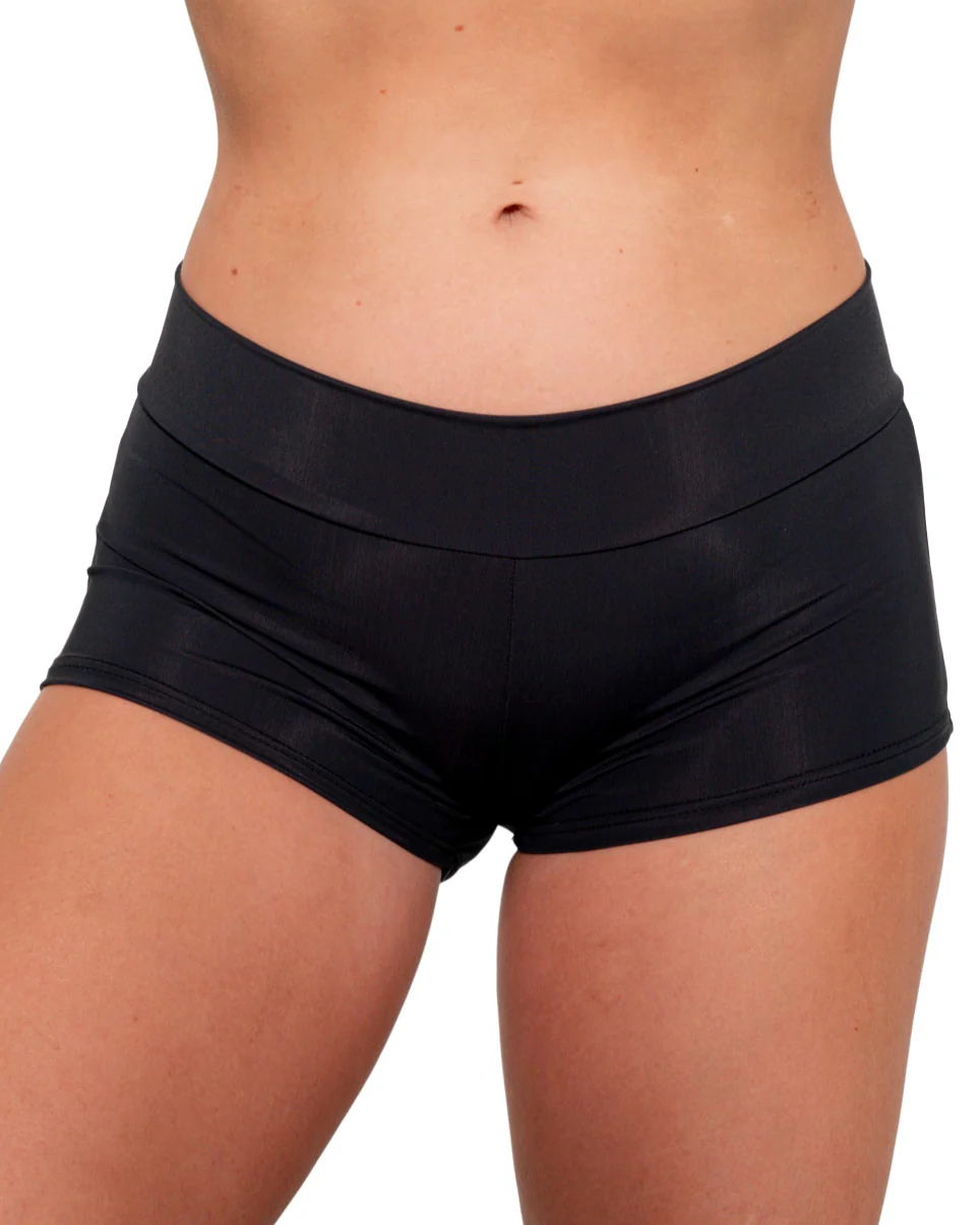 Black Scrunch Back Booty Shorts - Image 4