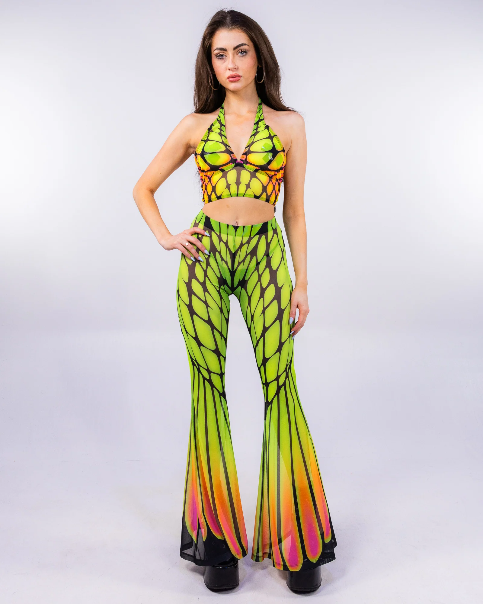 Badinka Papilion Women's Neon Mesh Pants Set