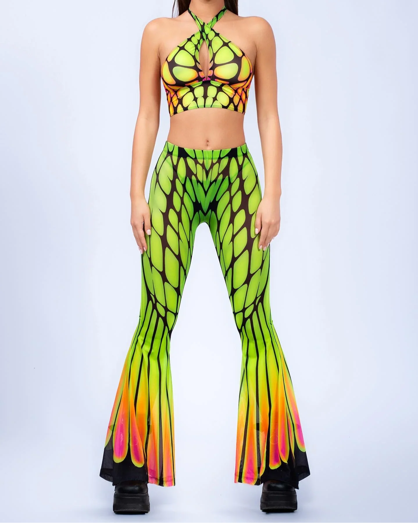 Badinka Papilion Women's Neon Mesh Pants Set - Image 10