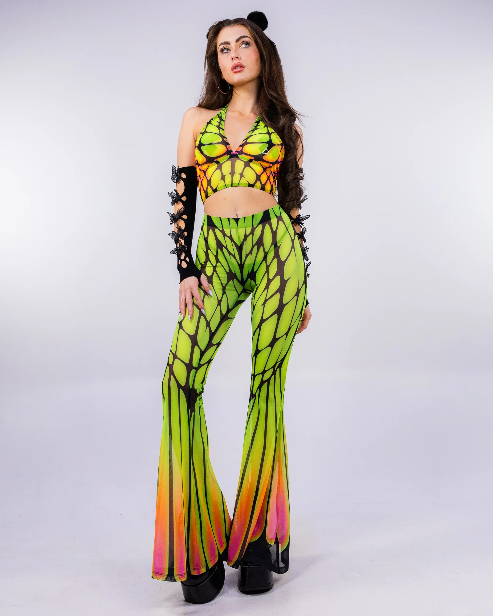 Badinka Papilion Women's Neon Mesh Pants Set - Image 2