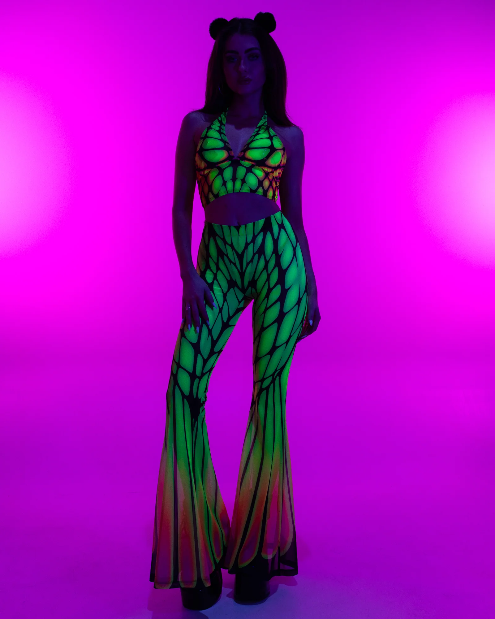 Badinka Papilion Women's Neon Mesh Pants Set - Image 3