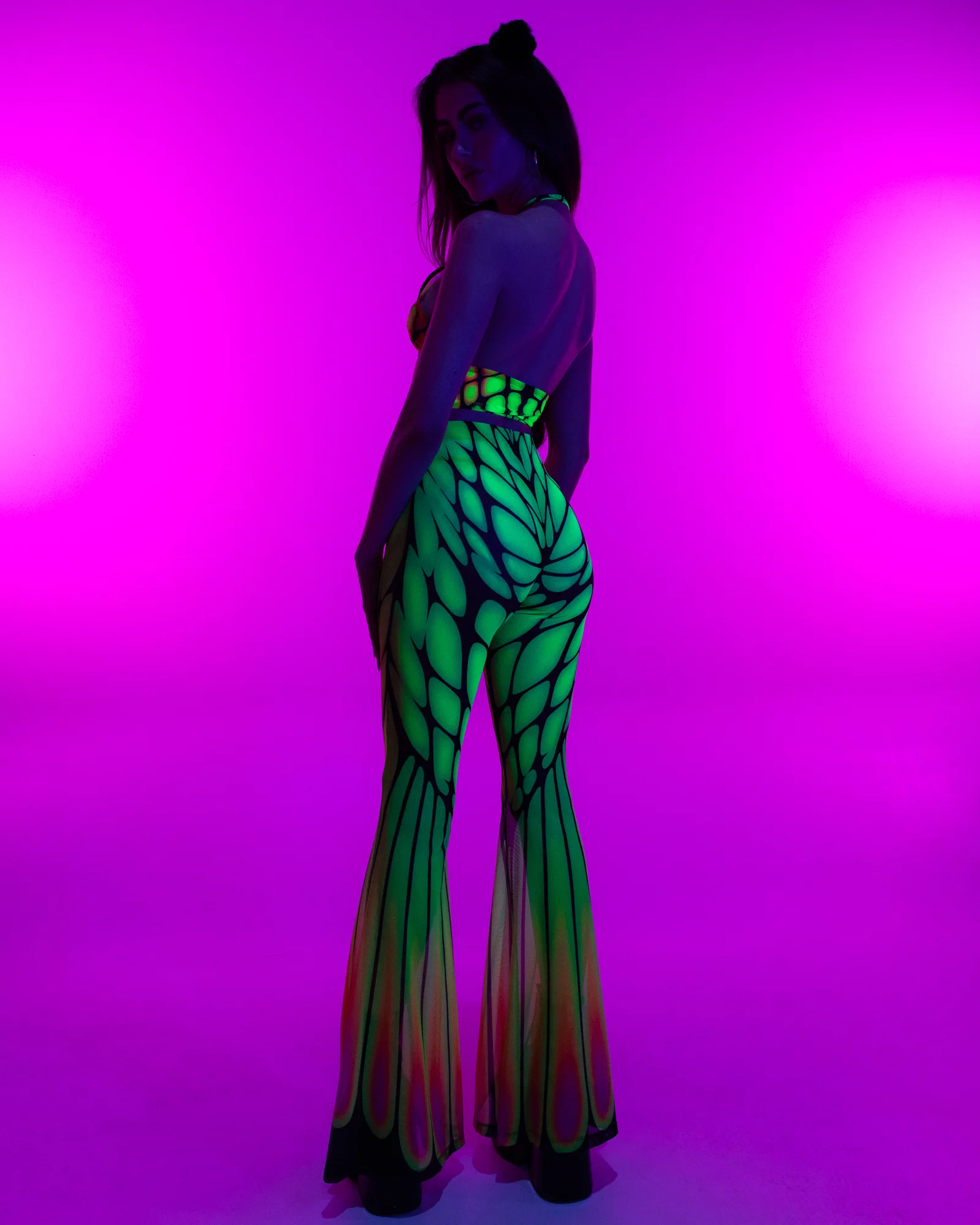 Badinka Papilion Women's Neon Mesh Pants Set - Image 4