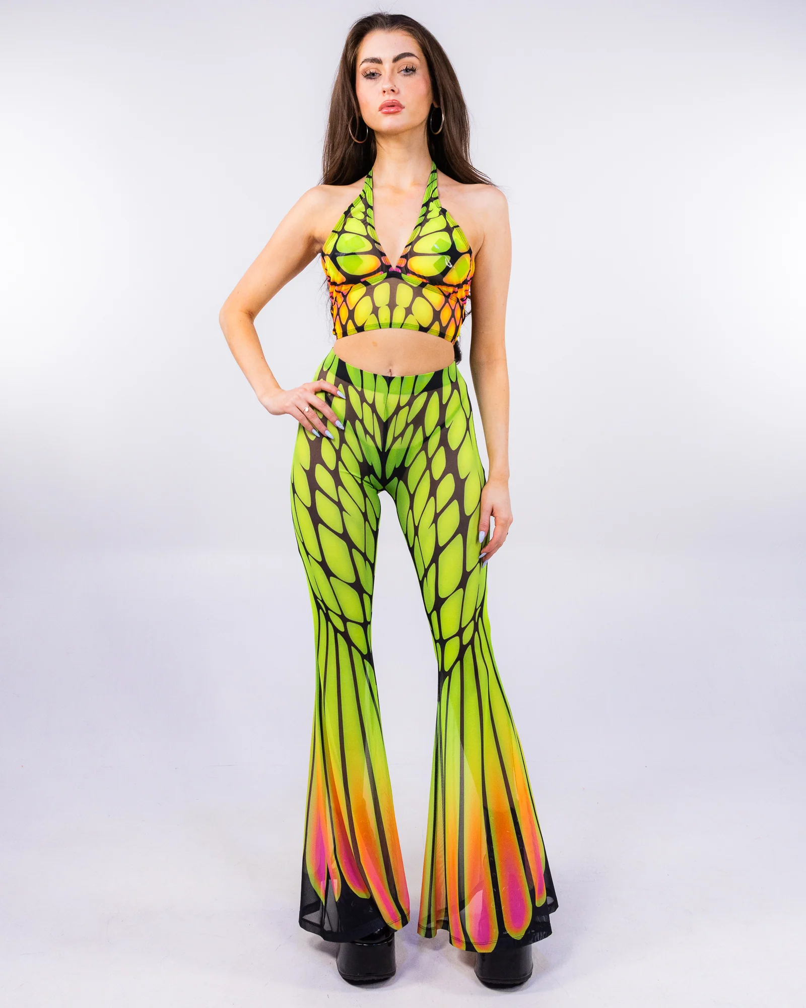 Badinka Papilion Women's Neon Mesh Pants Set - Image 5