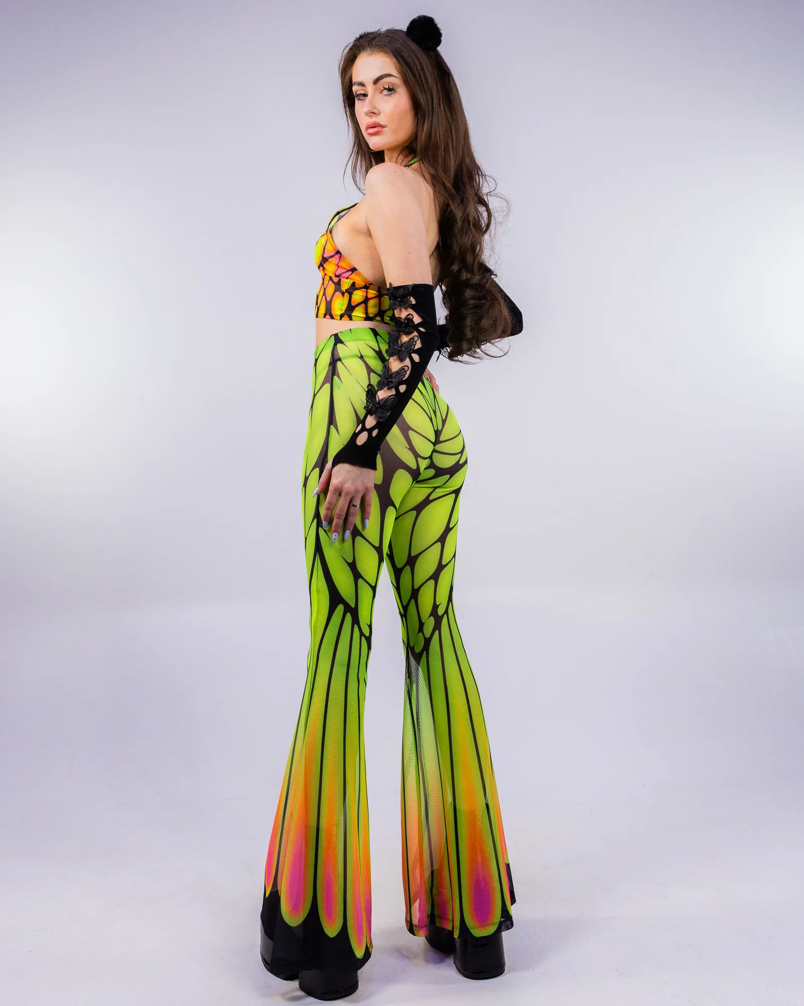 Badinka Papilion Women's Neon Mesh Pants Set - Image 8