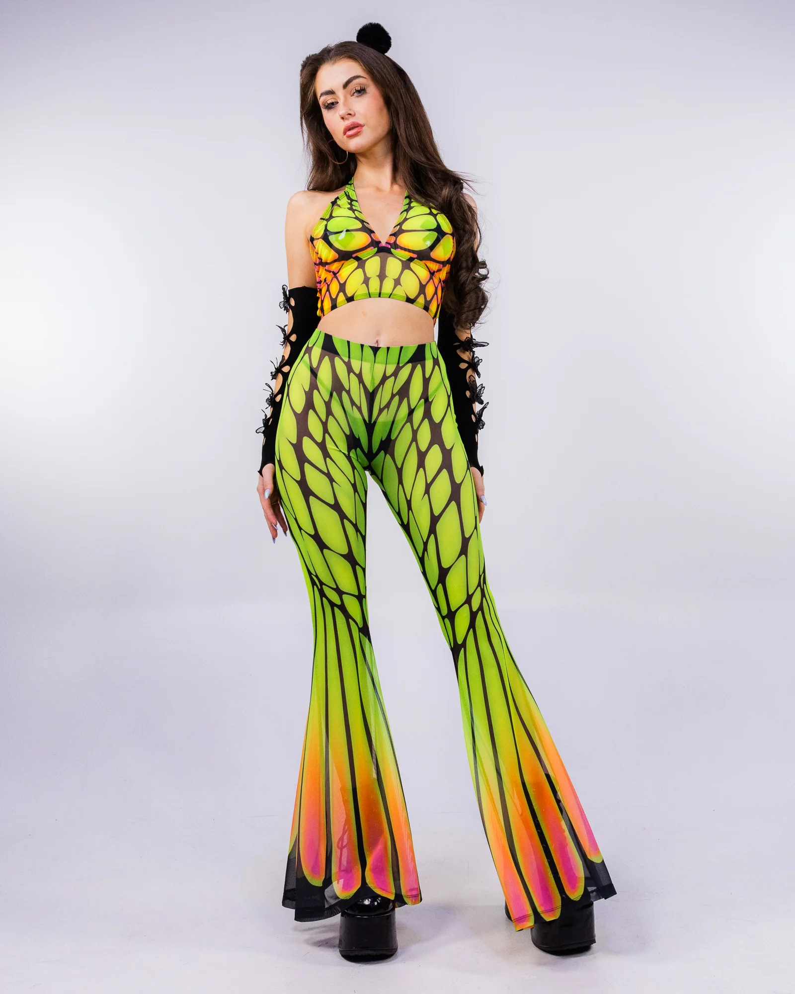 Badinka Papilion Women's Neon Mesh Pants Set - Image 9