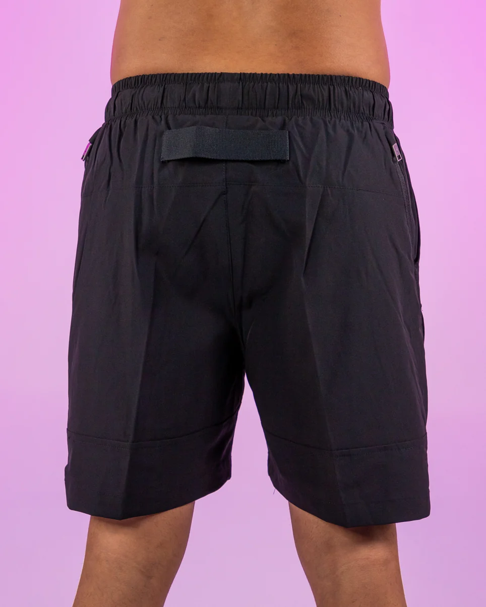 Black Nylon 6 Inch Inseam Shorts - Image 2