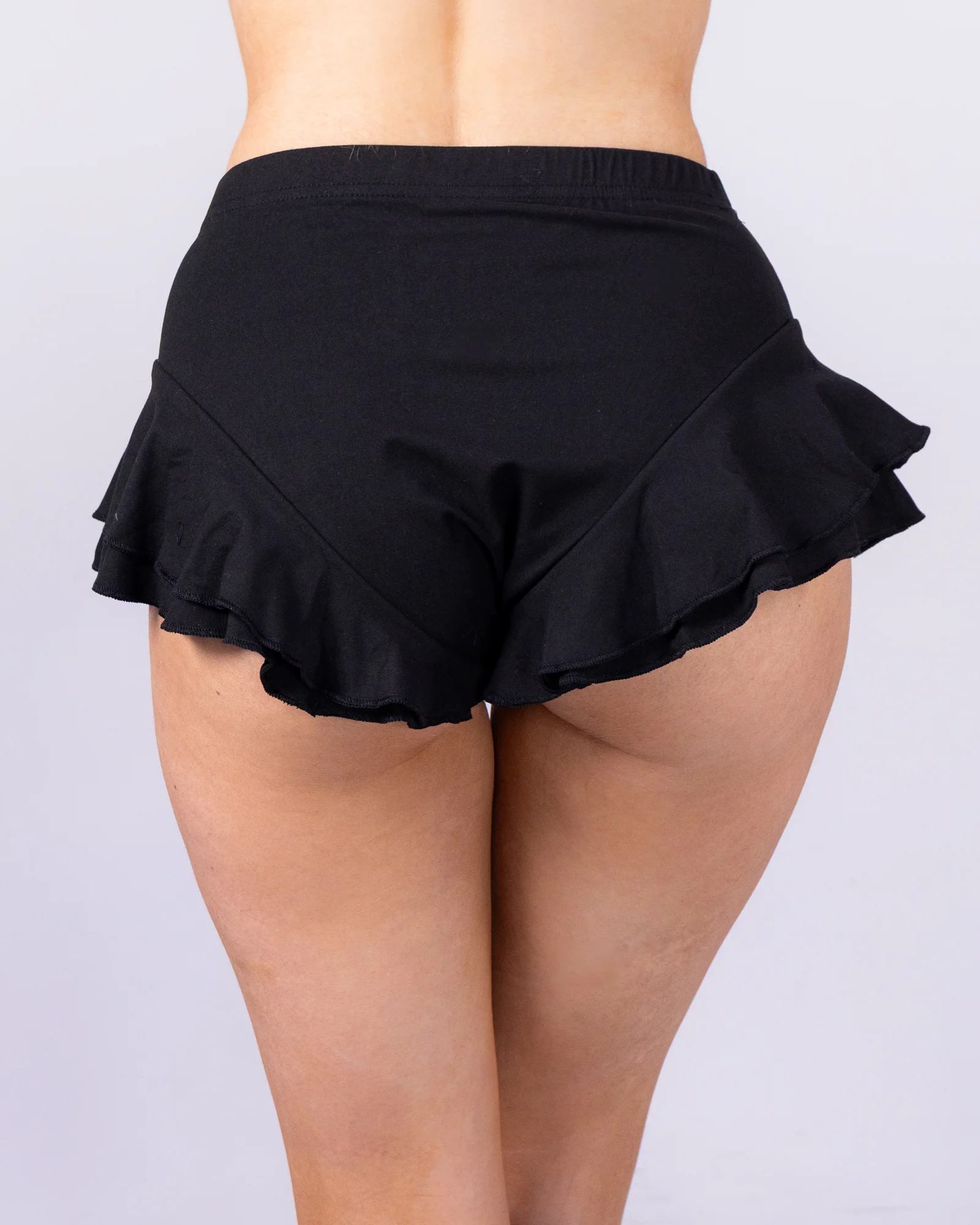 Black Ruffled Up Women's Ruffle Shorts - Image 4