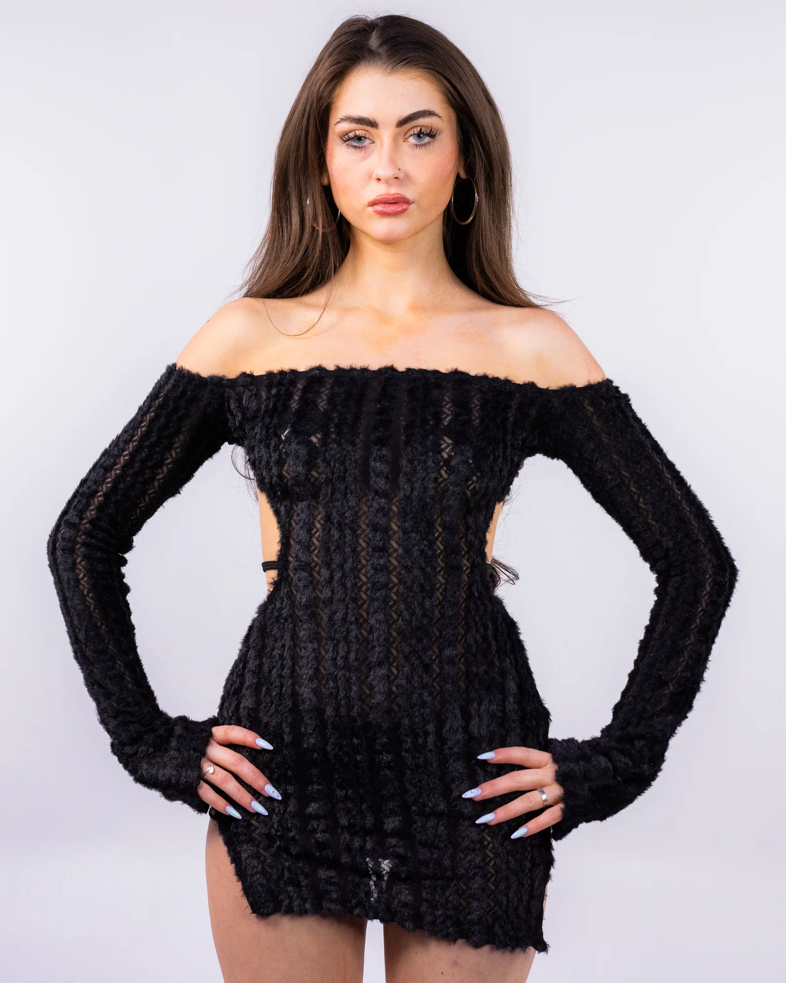 Black Under Rated Women's Knit Off Shoulder Dress - Image 3