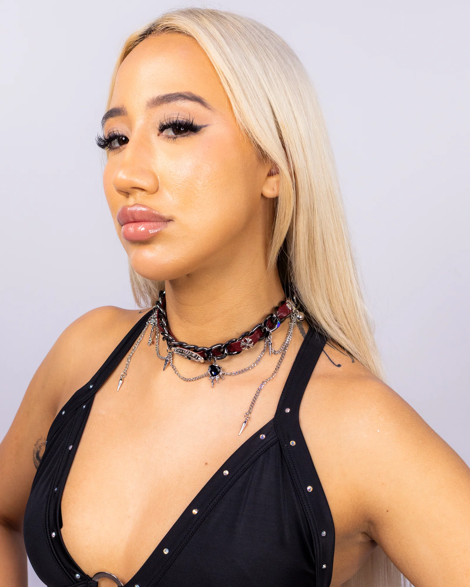 Bloodlust Unisex Maroon Chain Necklace Choker - Image 4