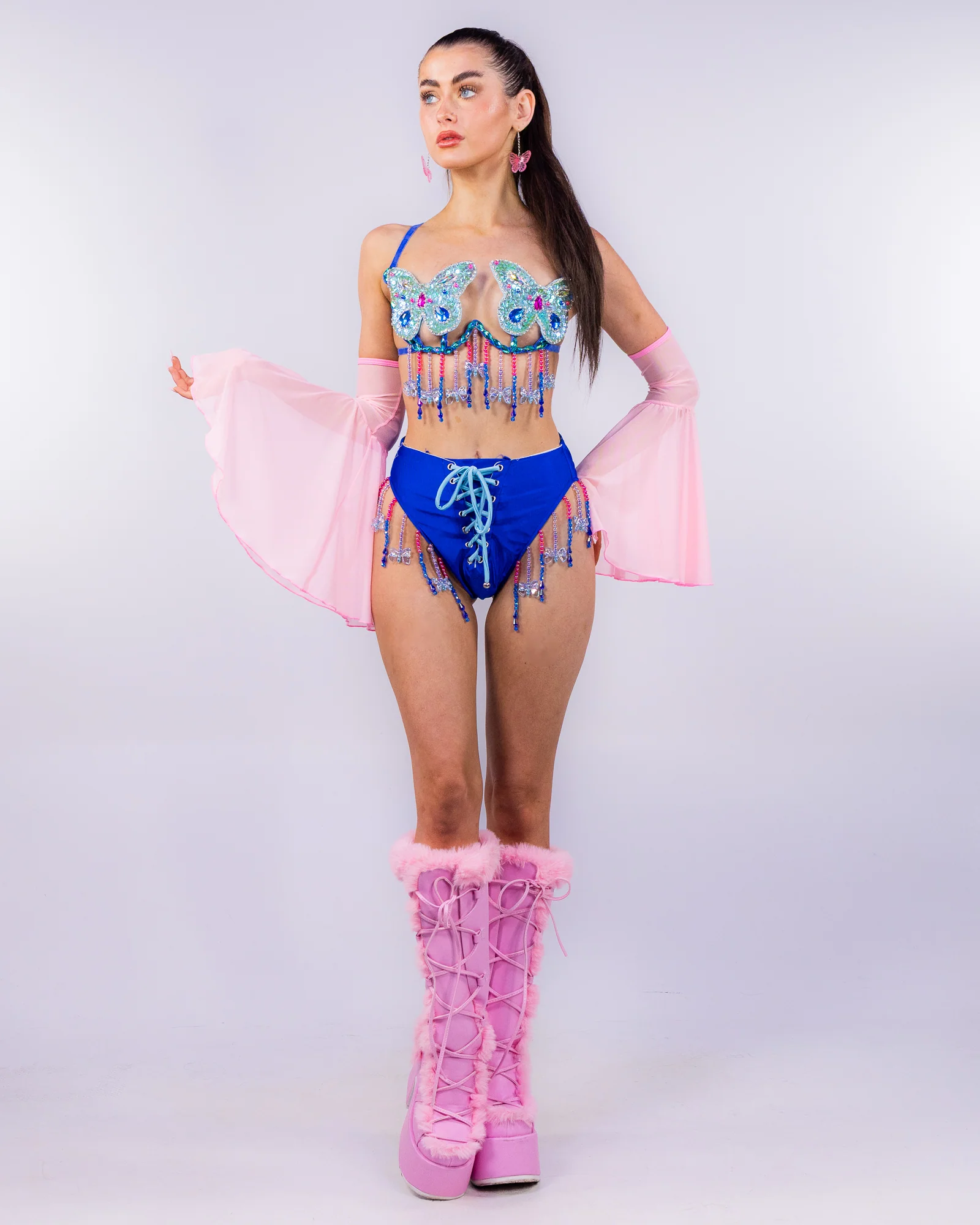Blue Monarch Women's 2pc Butterfly Carnival Bra Set - Image 5