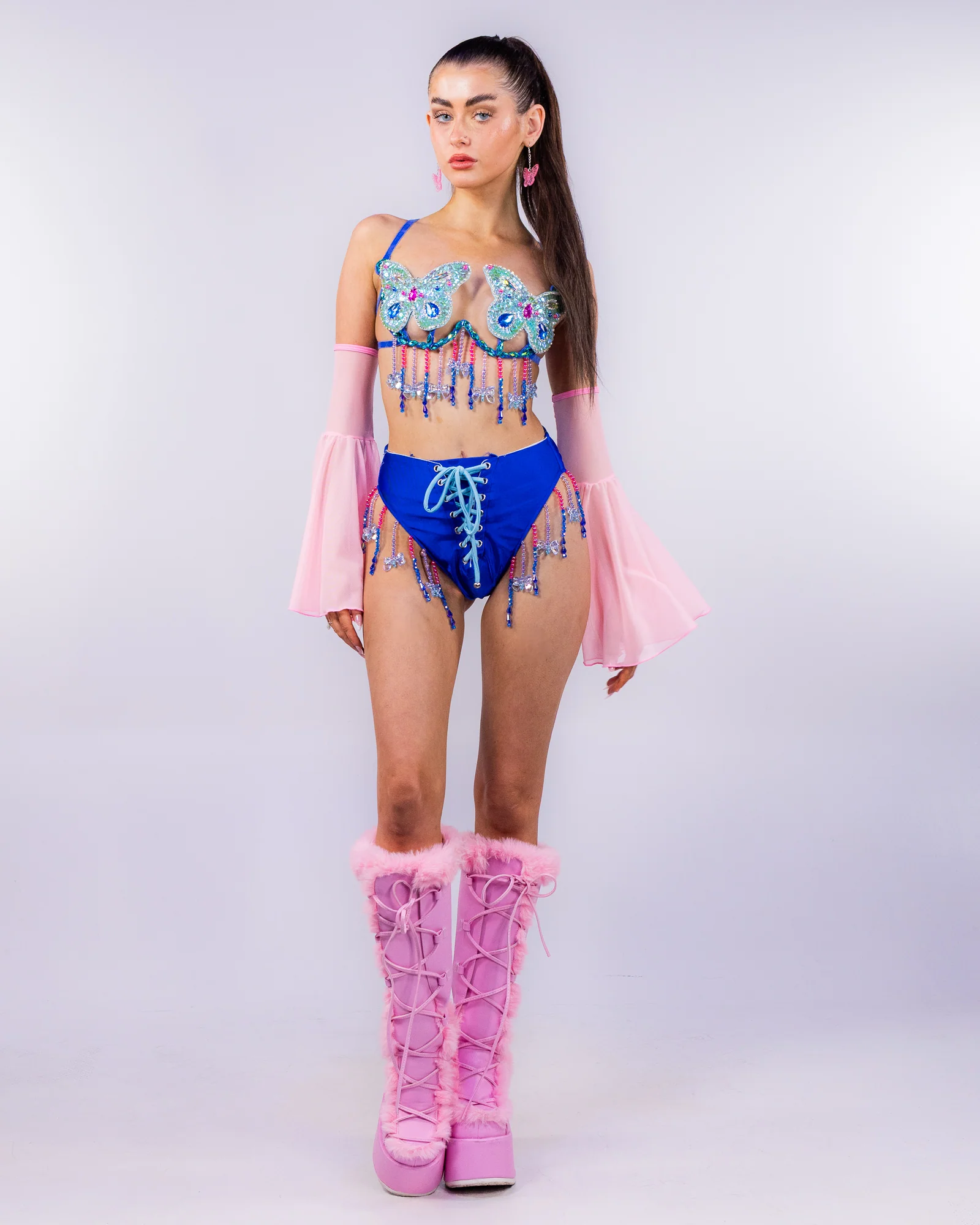 Blue Monarch Women's 2pc Butterfly Carnival Bra Set - Image 6