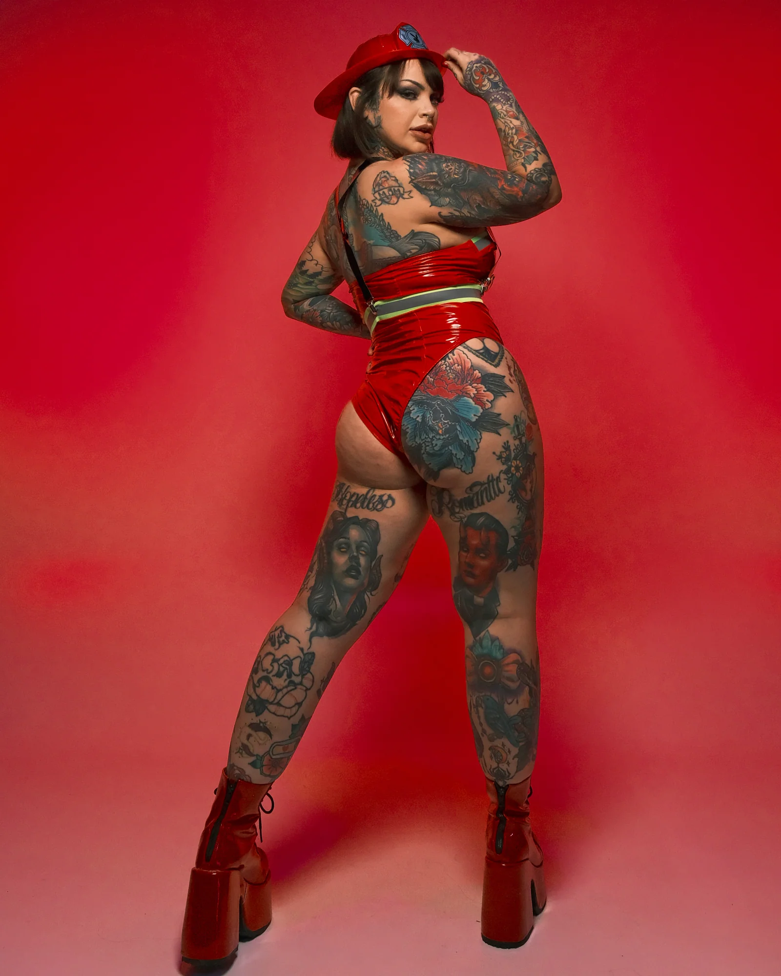 3pc Playboy Smokin' Hot Firegirl Costume - Image 9