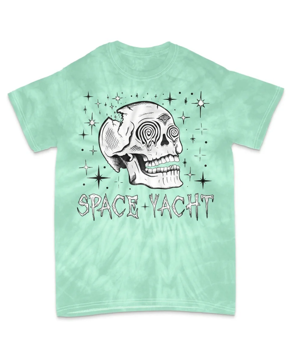Space Yacht Tie Dye Swirl Skeleton Tee - Image 3