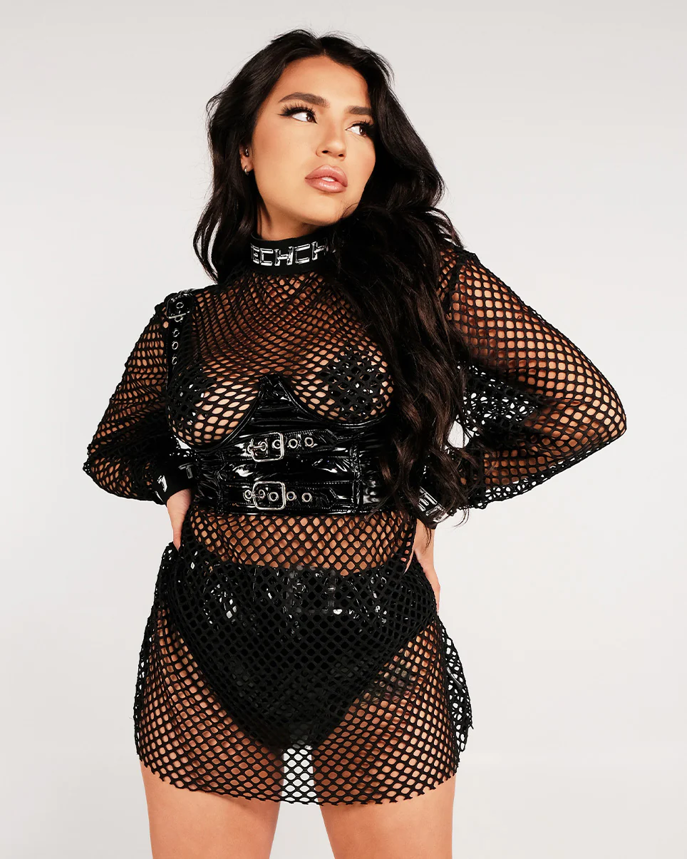 Dusk Till Dawn Techno Unisex Fishnet Long Sleeve Shirt - Image 5