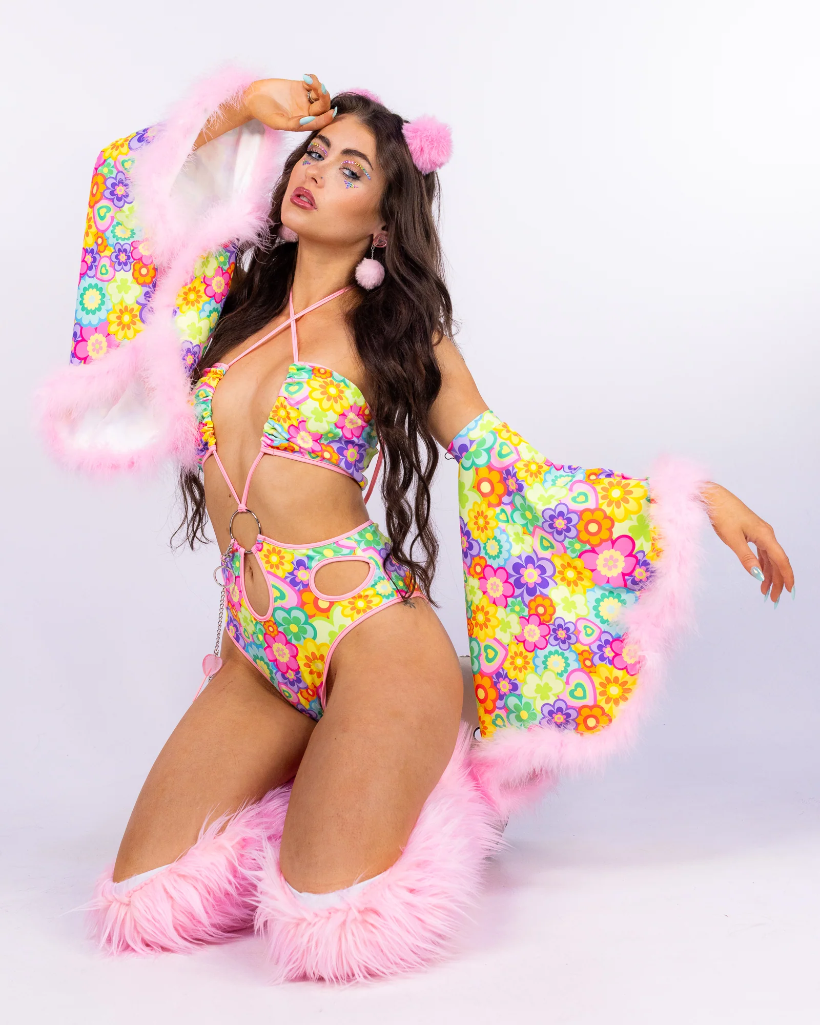 Flower Power Women's Cutout Bodysuit - Image 2