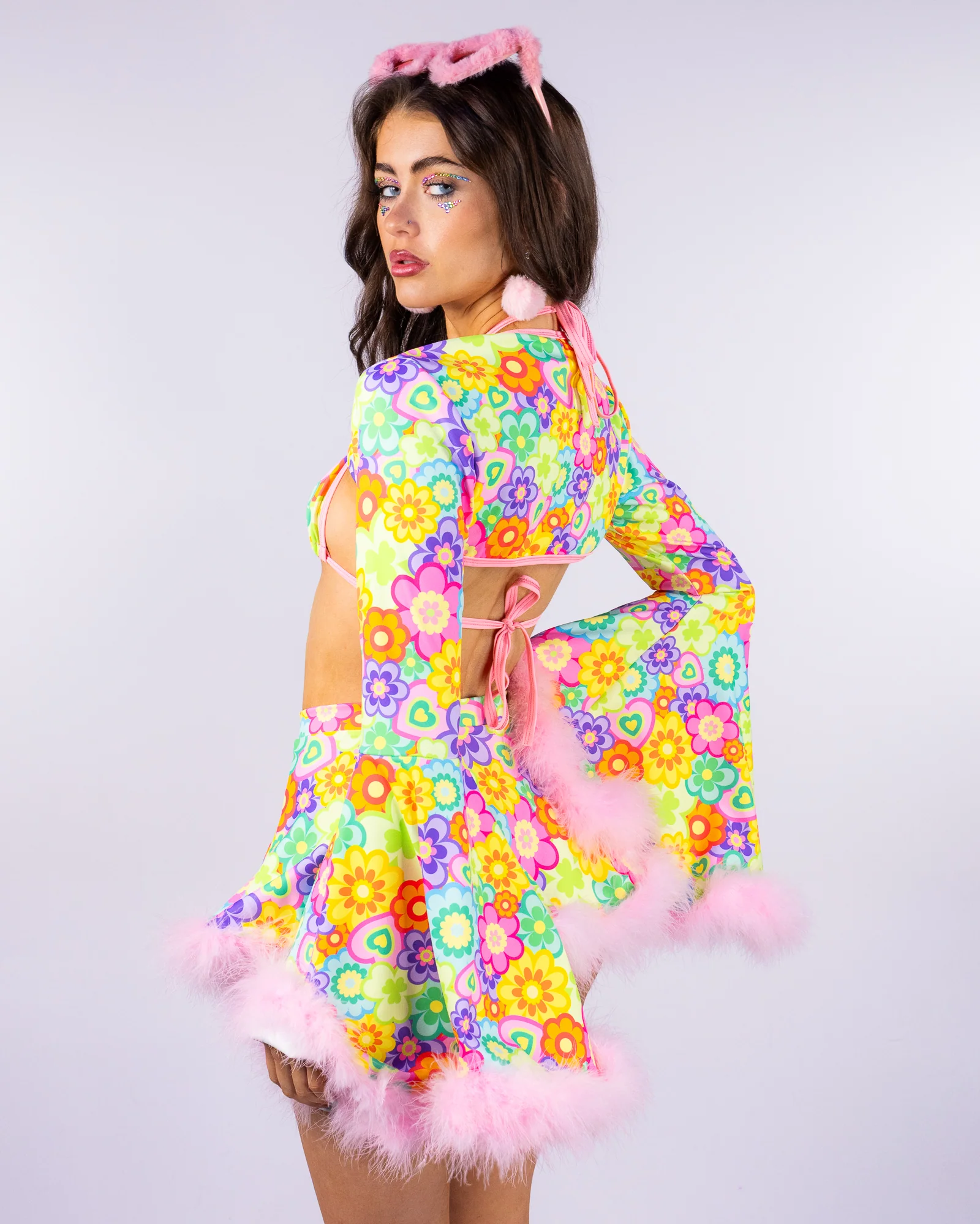 Flower Power Women's Faux Fur Trimmed Shrug - Image 4