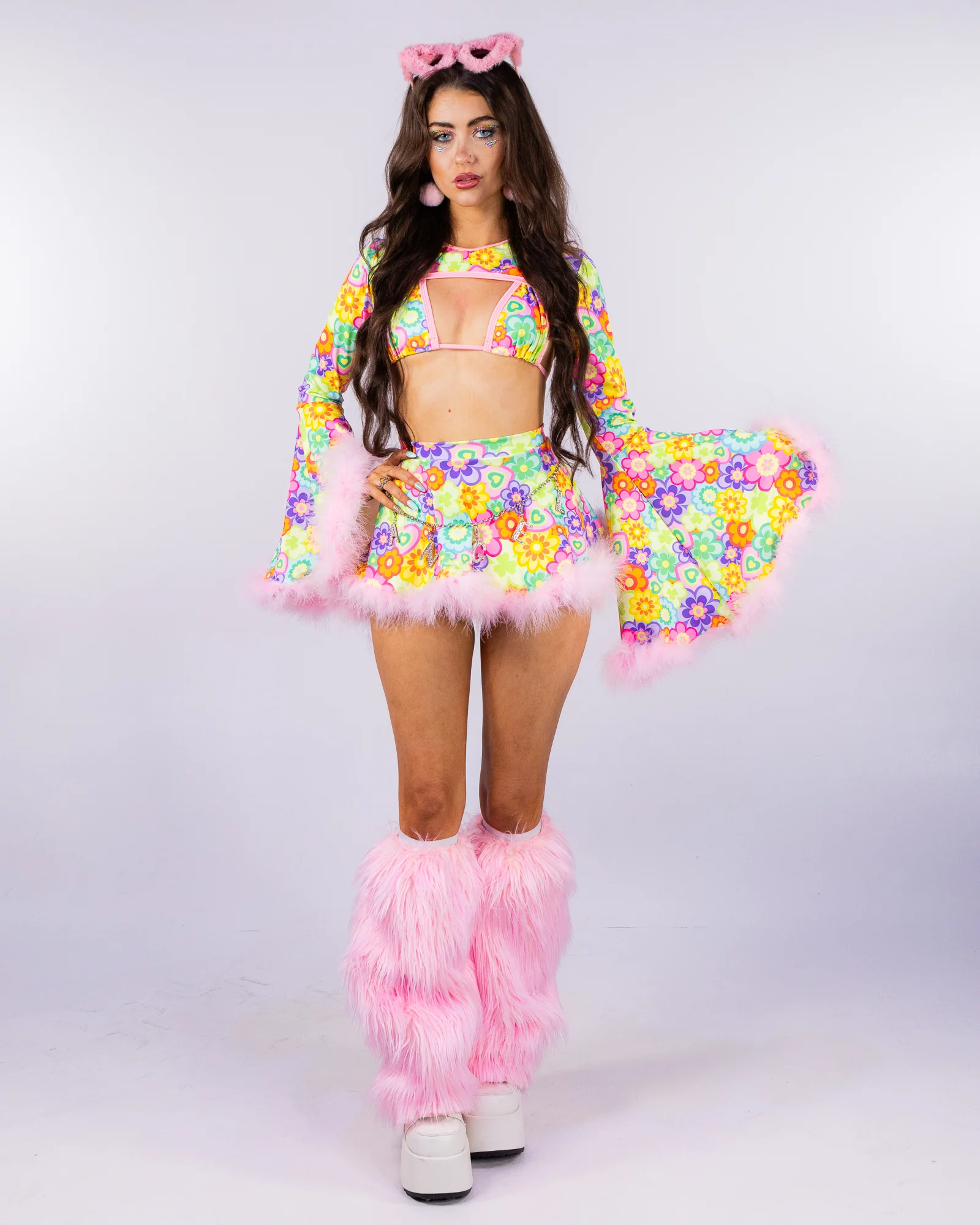 Flower Power Women's Faux Fur Trimmed Shrug - Image 5