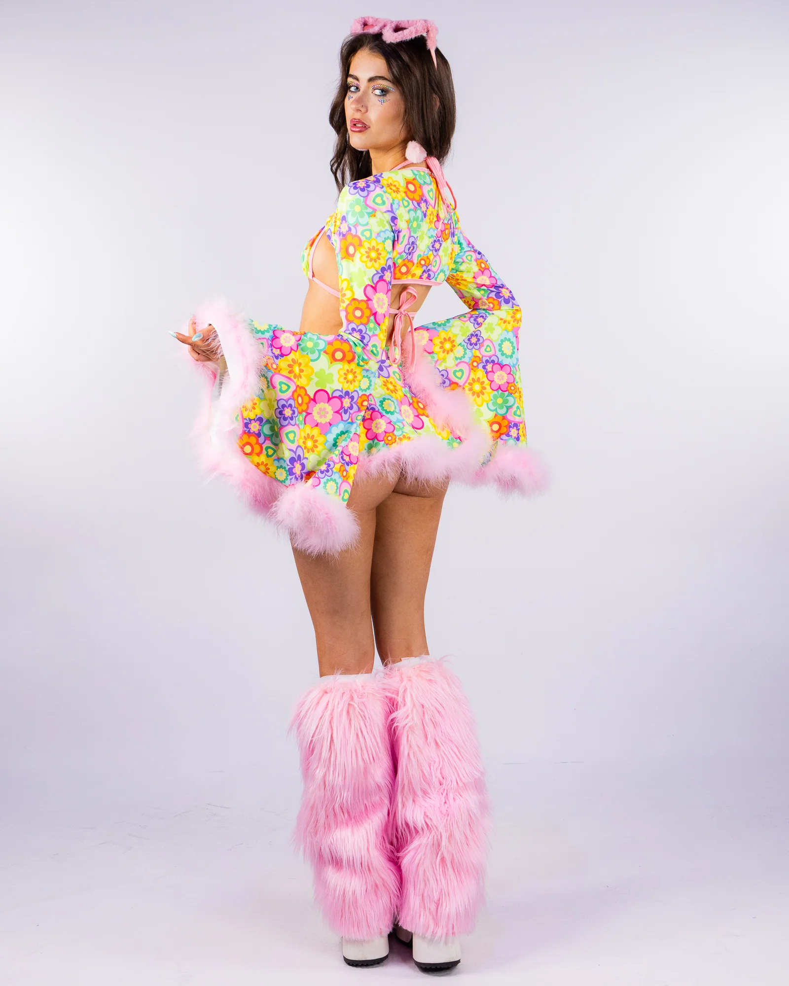Flower Power Women's Faux Fur Trimmed Shrug - Image 6