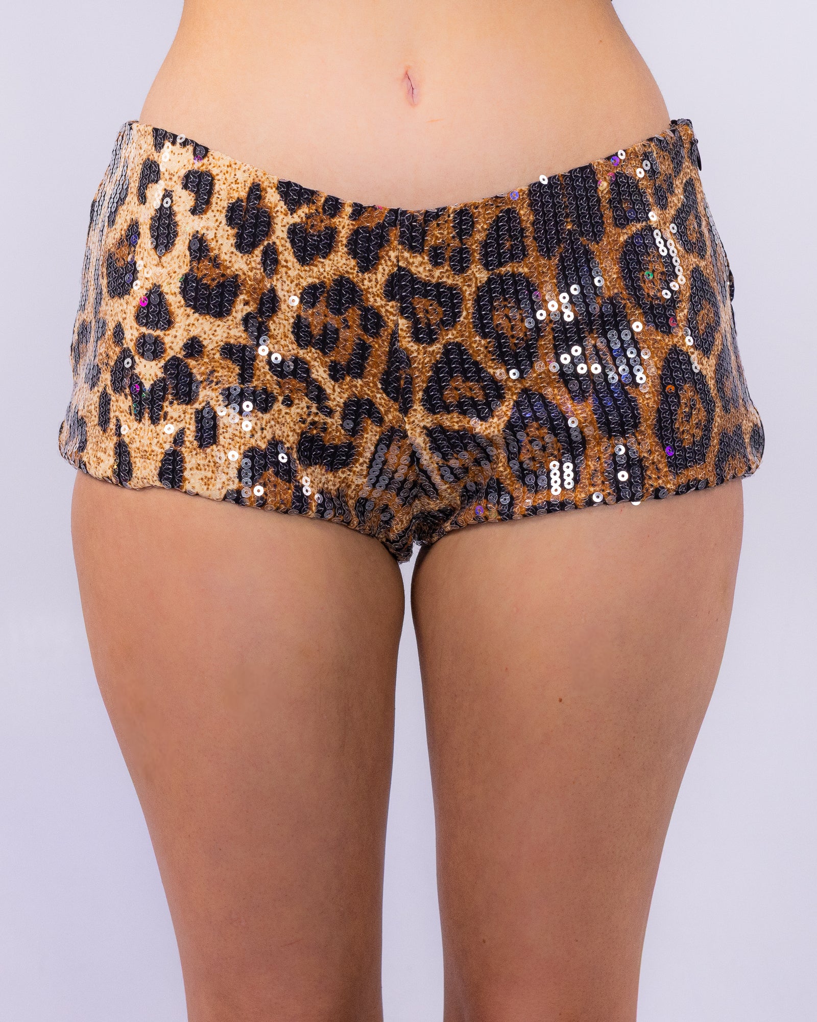 Frisky Business Women's Leopard Sequin Shorts - Image 3