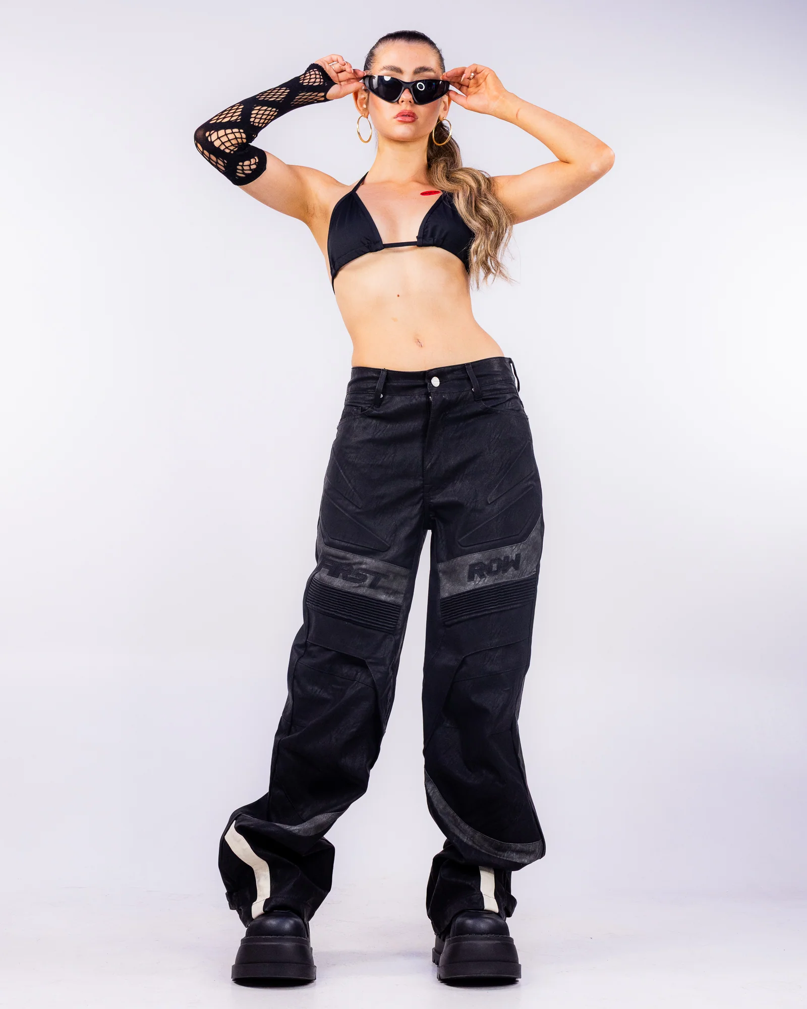 Fury Moto Women's Black Faux Leather Pants - Image 4