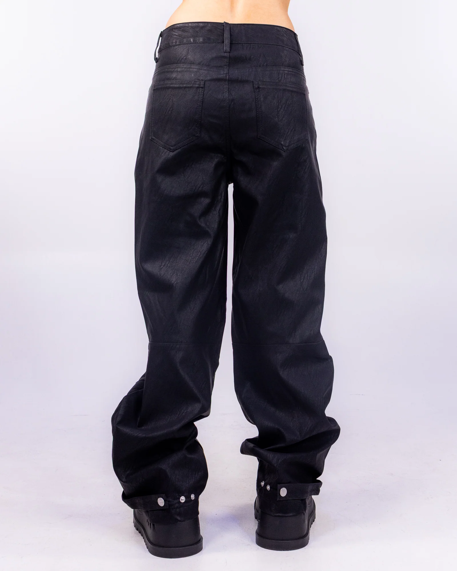 Fury Moto Women's Black Faux Leather Pants - Image 5