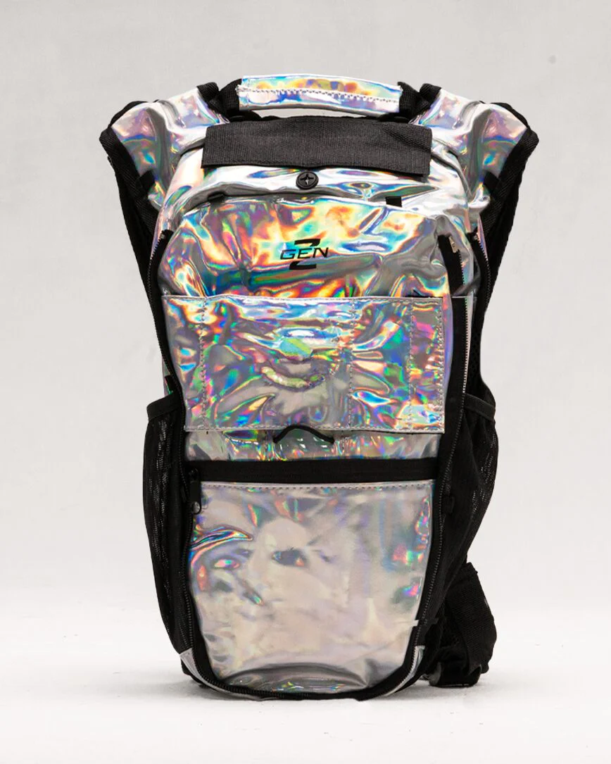 Gen Z Holographic Silver Hydration Backpack - Image 3