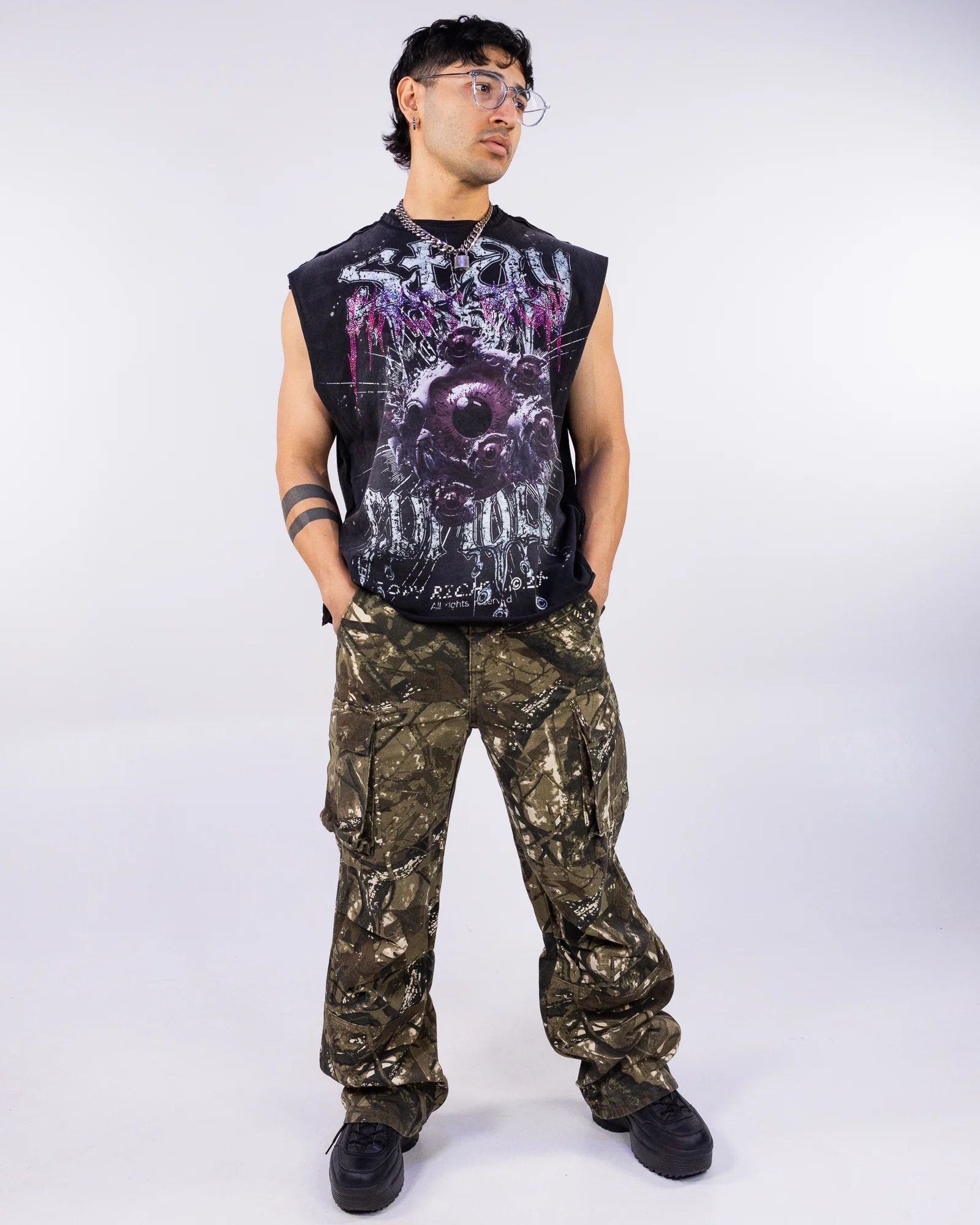 In Hiding Camo Baggy Unisex Cargo Pants - Image 3
