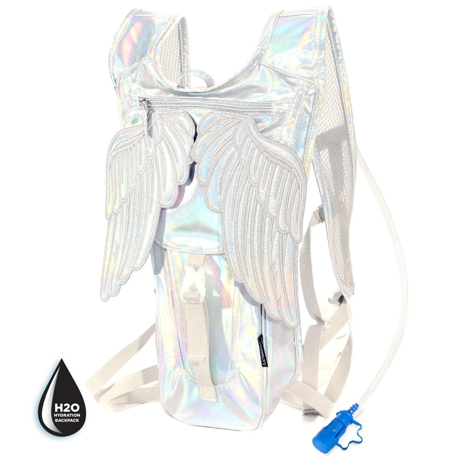 Laser Silver Angel Wings Hydration Backpack - Image 3