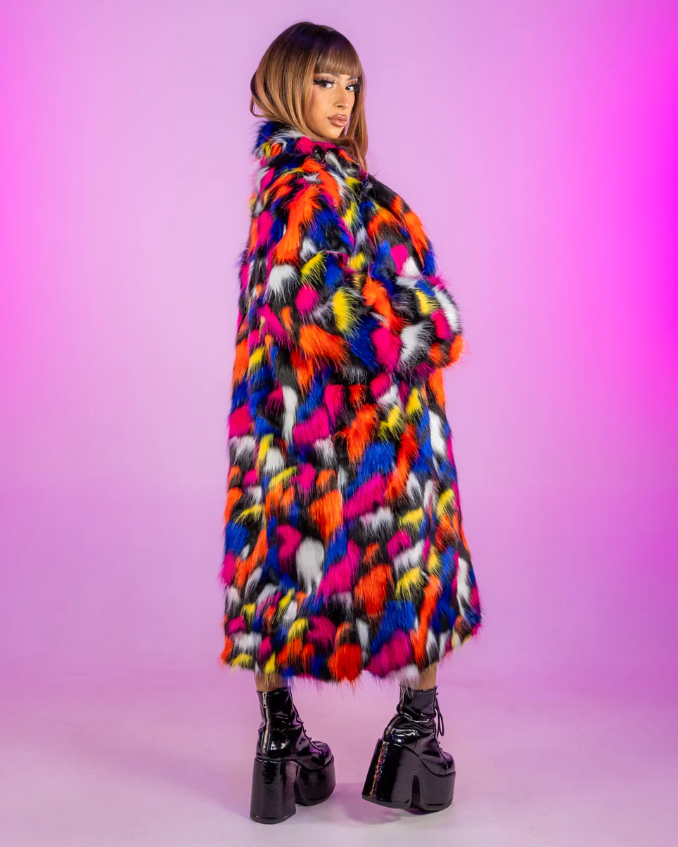 Lava Lamp Unisex Faux Fur Coat - Image 2