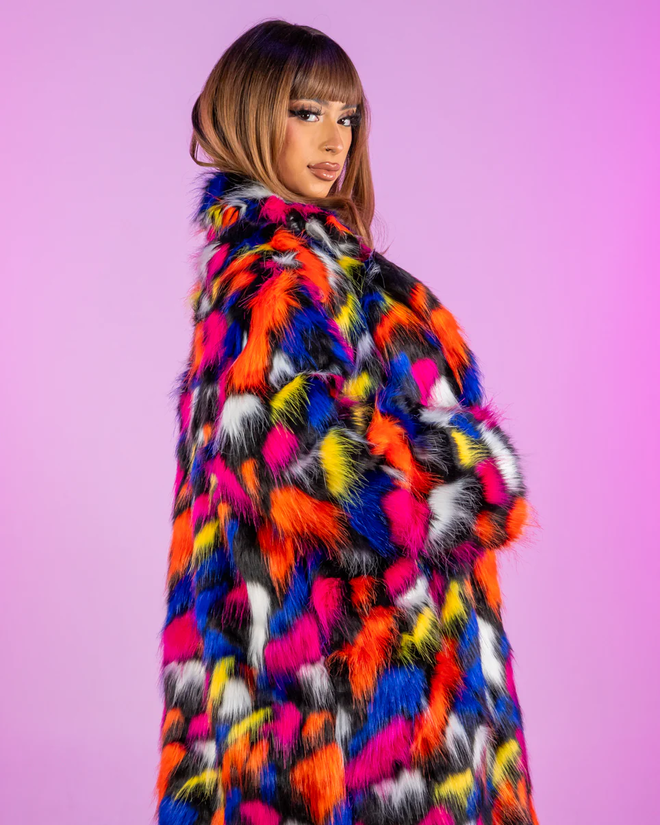 Lava Lamp Unisex Faux Fur Coat - Image 4