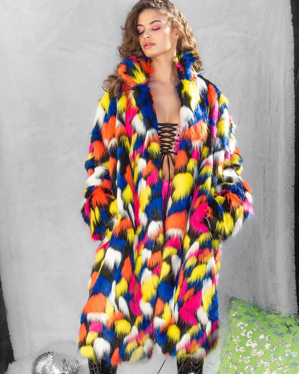 Lava Lamp Unisex Faux Fur Coat - Image 5