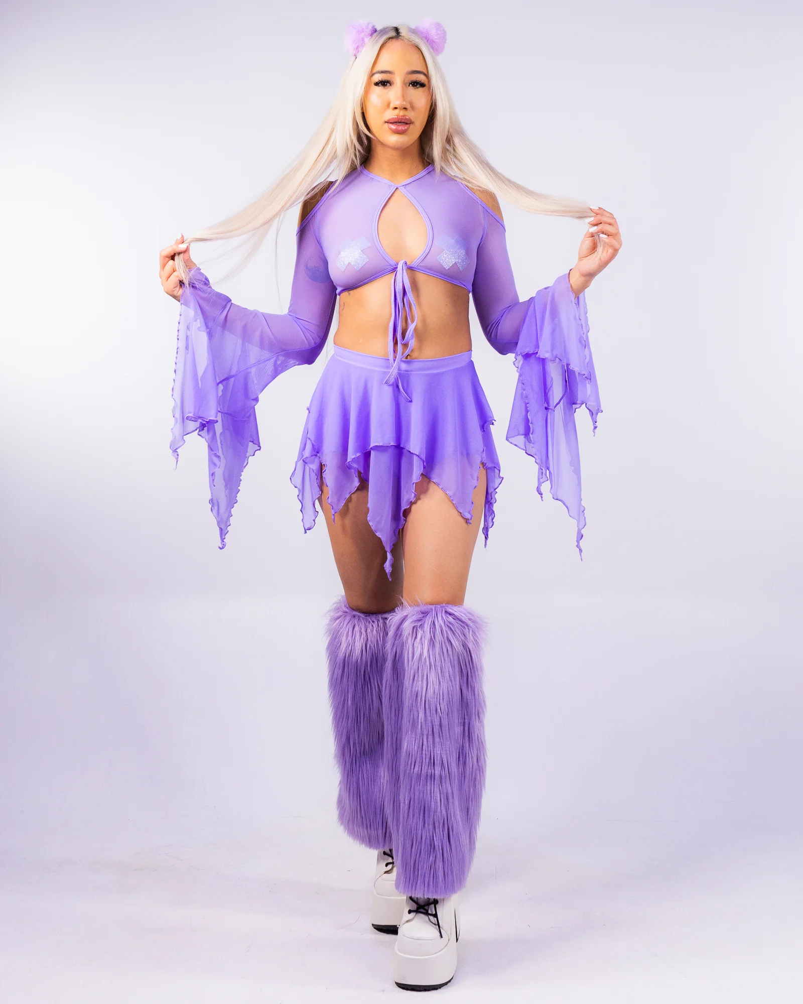 Lavender Faerie Women's Mesh Flow Skirt - Image 2