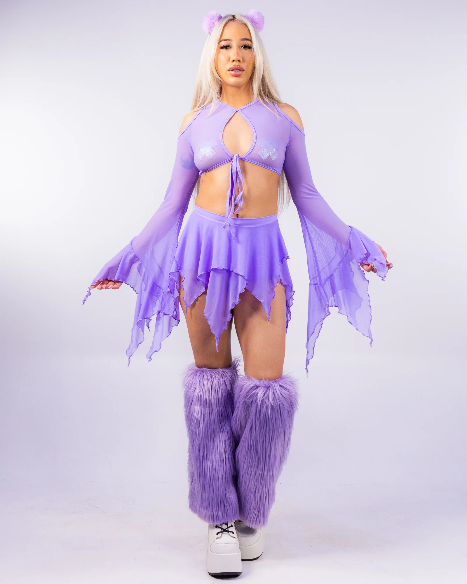 Lavender Faerie Women's Mesh Wrap Top - Image 2