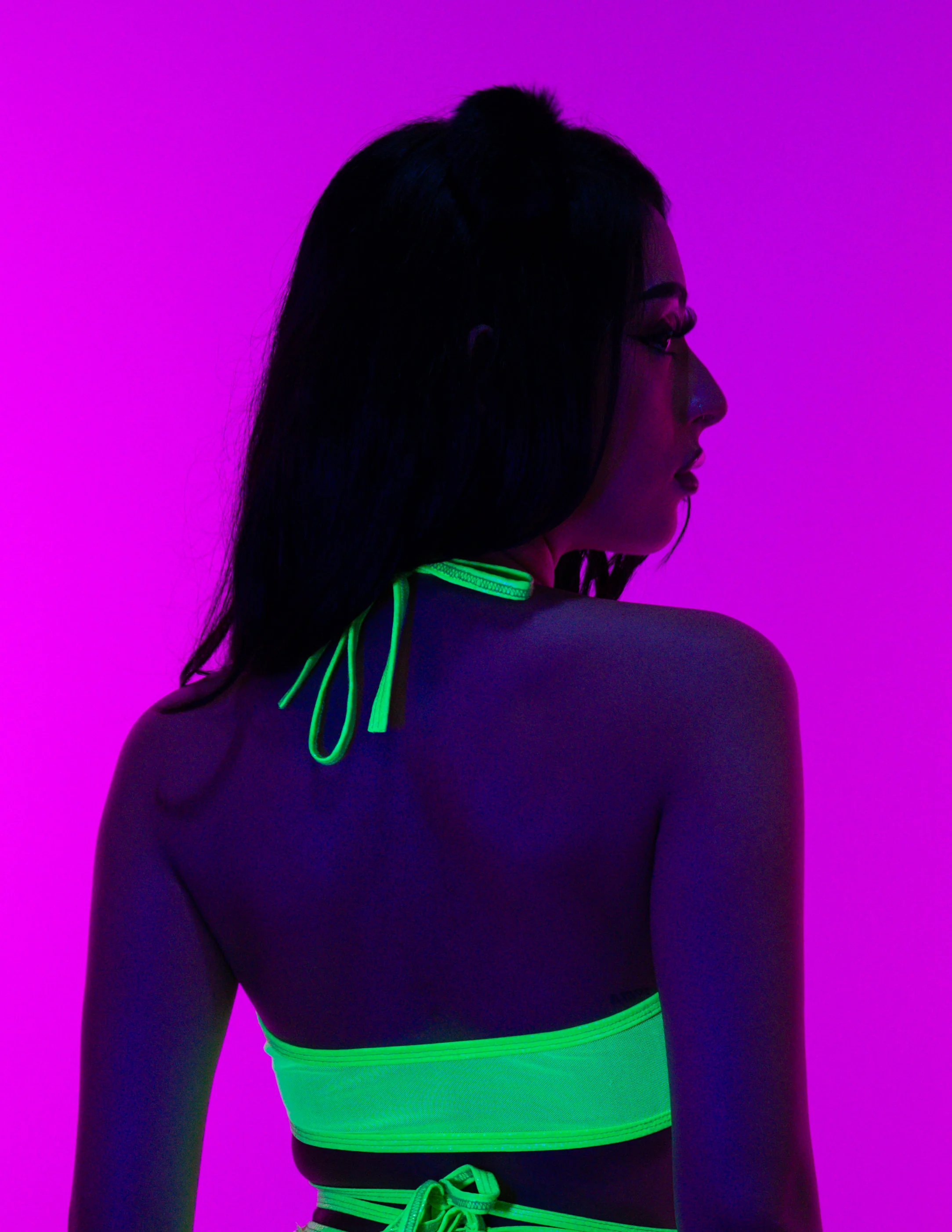 Neon Sequin Disco Criss-Cross Top - Image 7