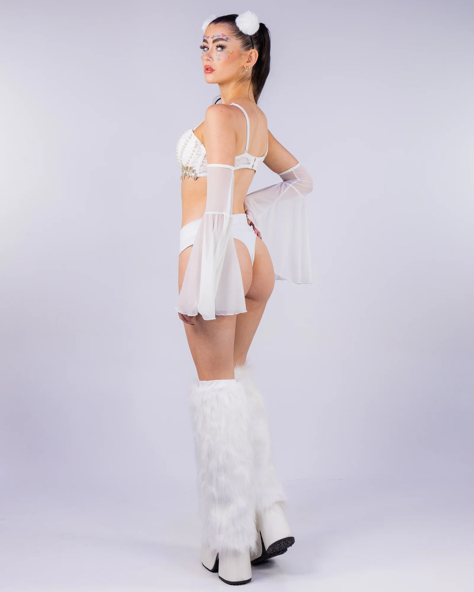 Pearlescent Women's White Pearl Bra Top - Image 7