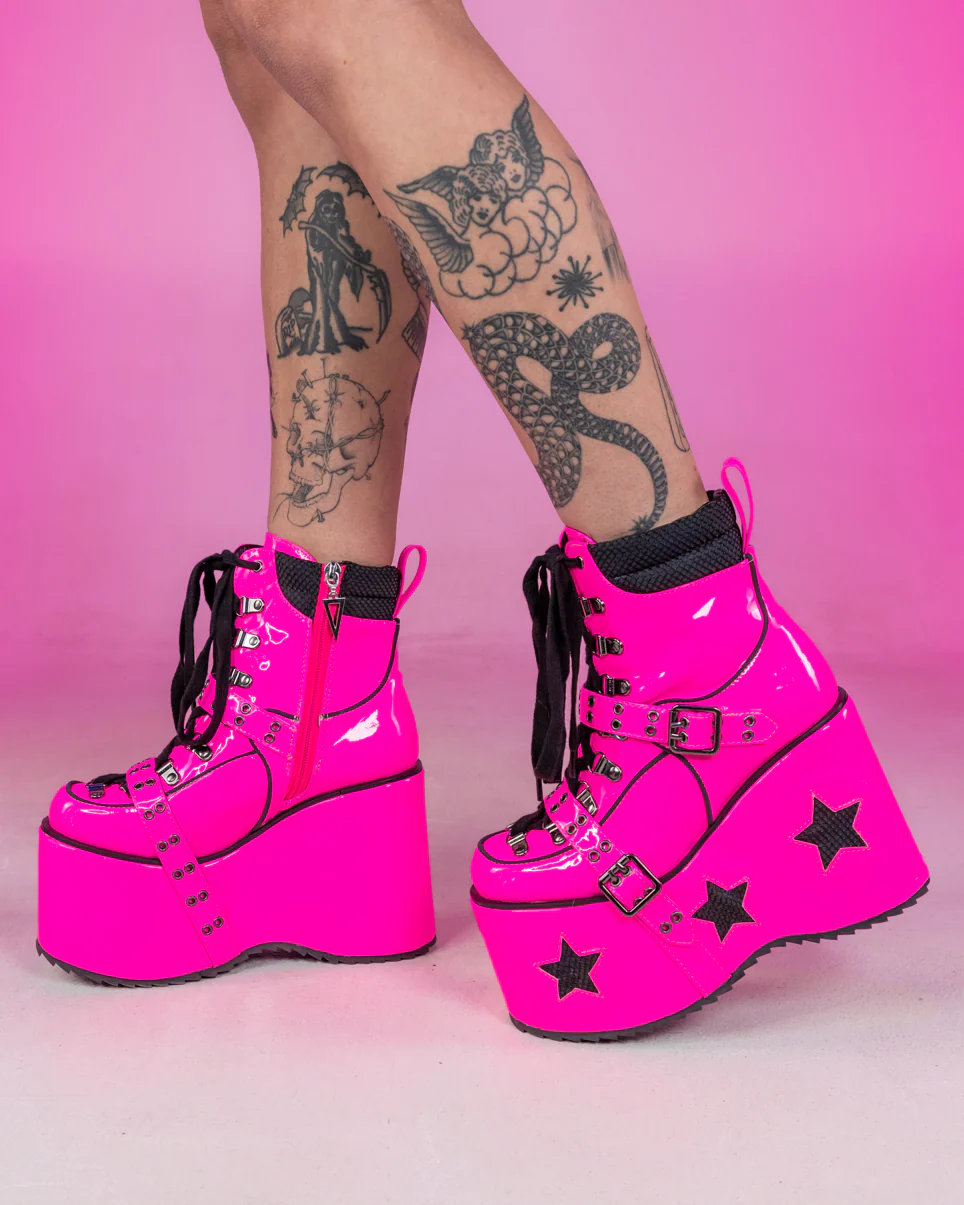 Pink Spaced Out Platform Boots - Image 2