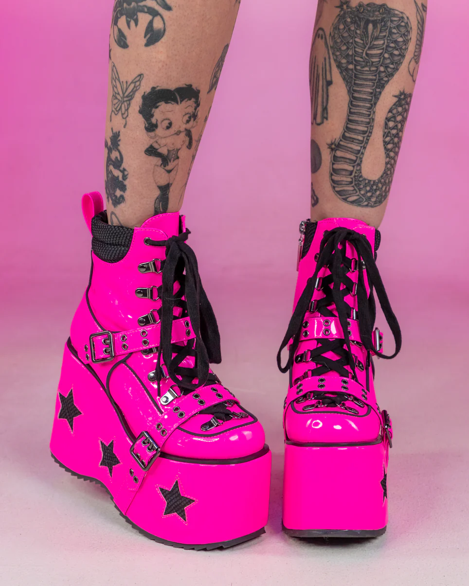 Pink Spaced Out Platform Boots - Image 3