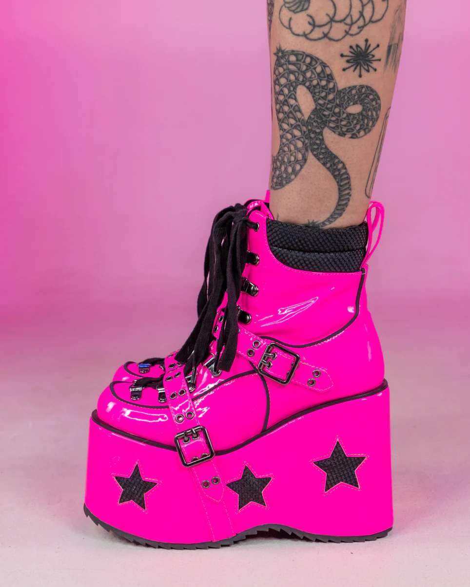 Pink Spaced Out Platform Boots - Image 4