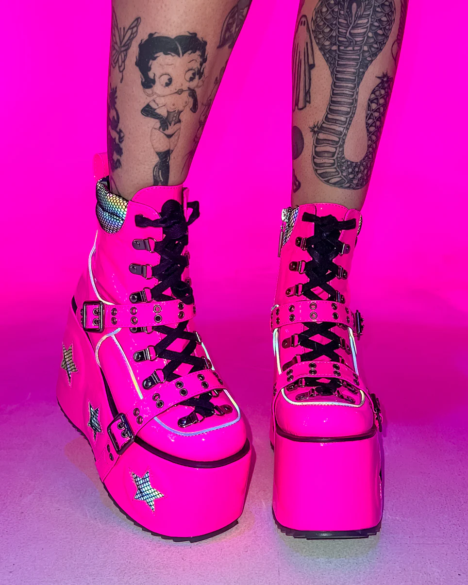 Pink Spaced Out Platform Boots - Image 6