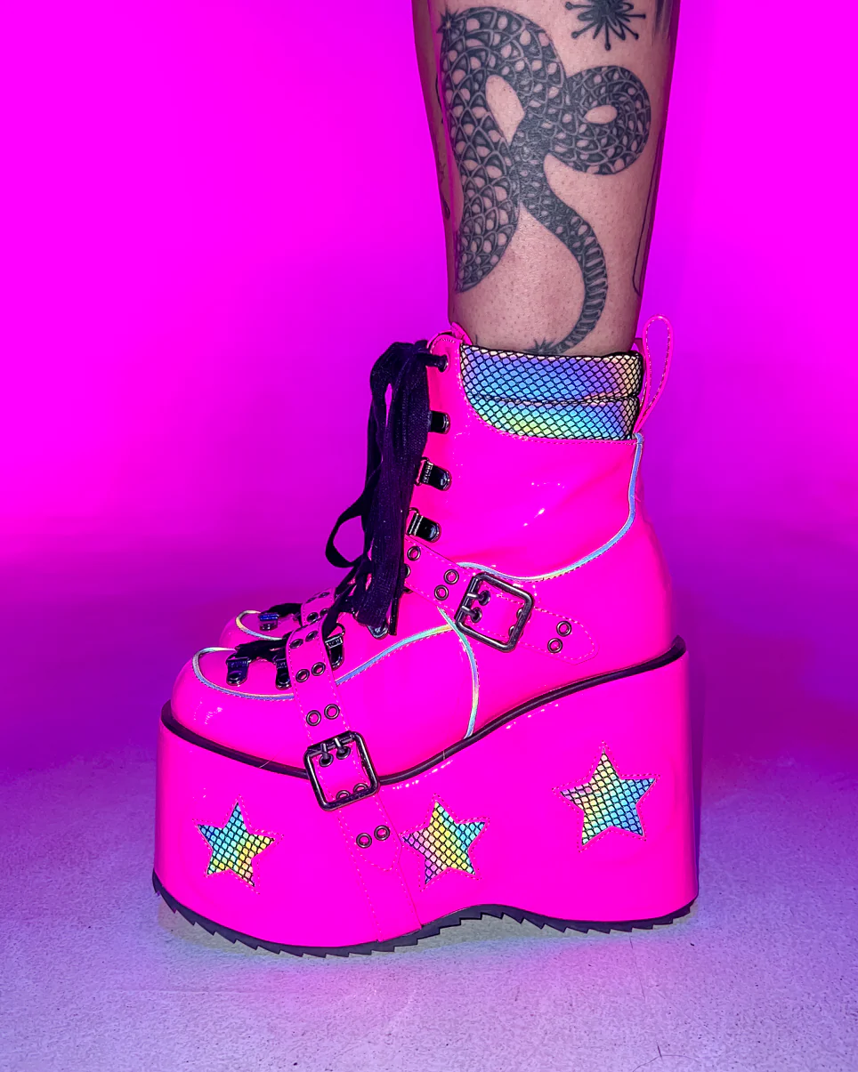 Pink Spaced Out Platform Boots - Image 7