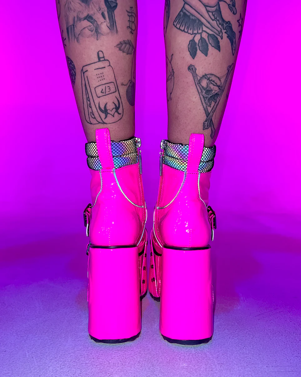 Pink Spaced Out Platform Boots - Image 8