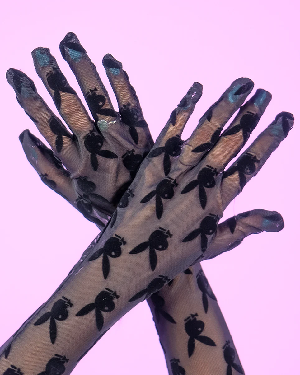 Playboy Bunny Noir Gloves - Image 2