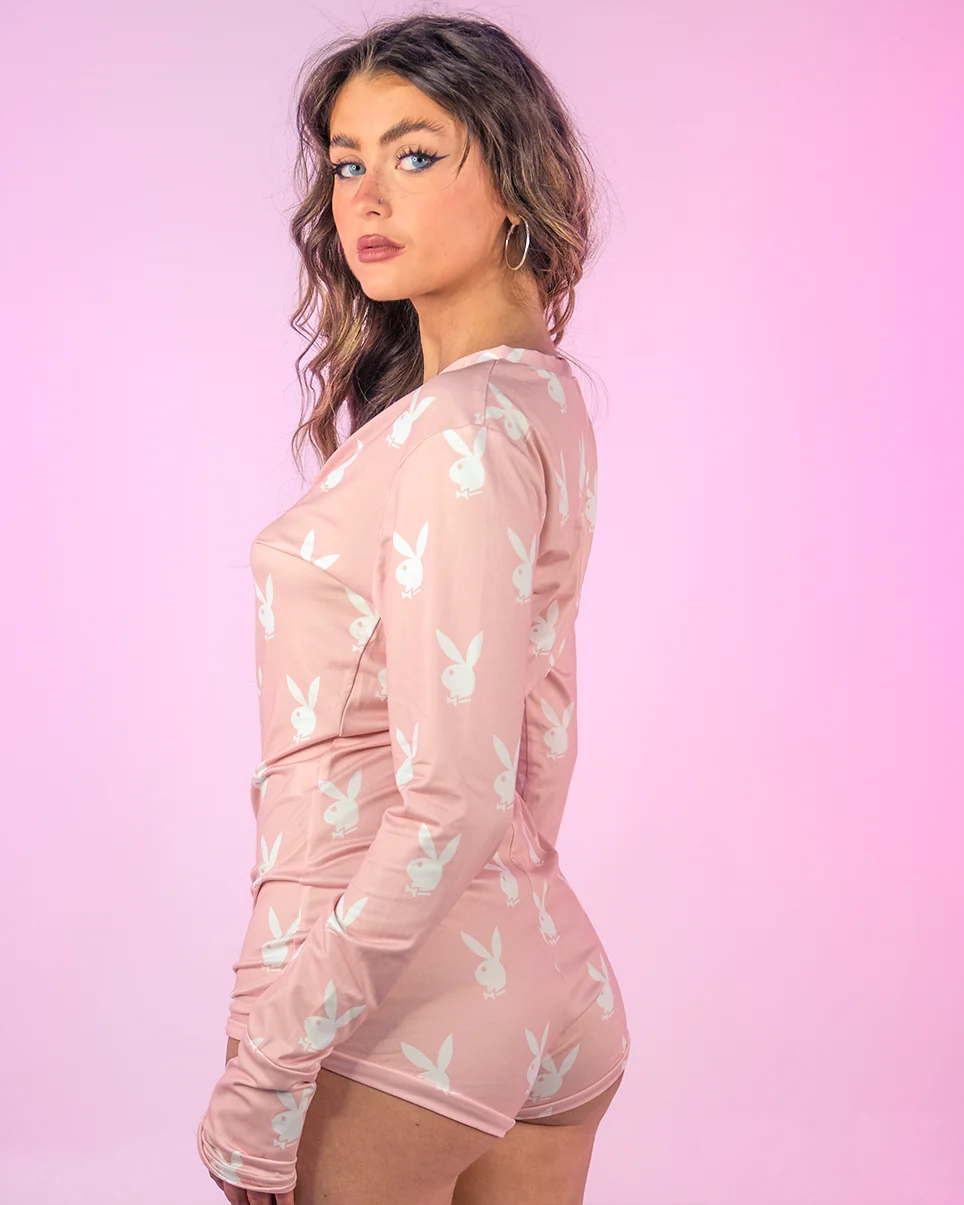 Playboy Pink Slumber Bunny Romper - Image 2