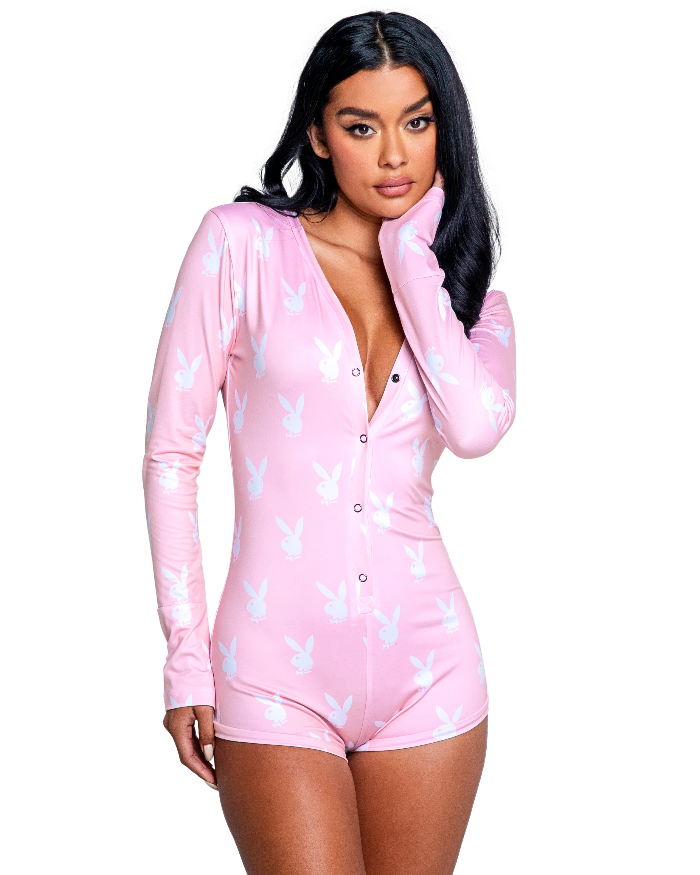 Playboy Pink Slumber Bunny Romper - Image 3