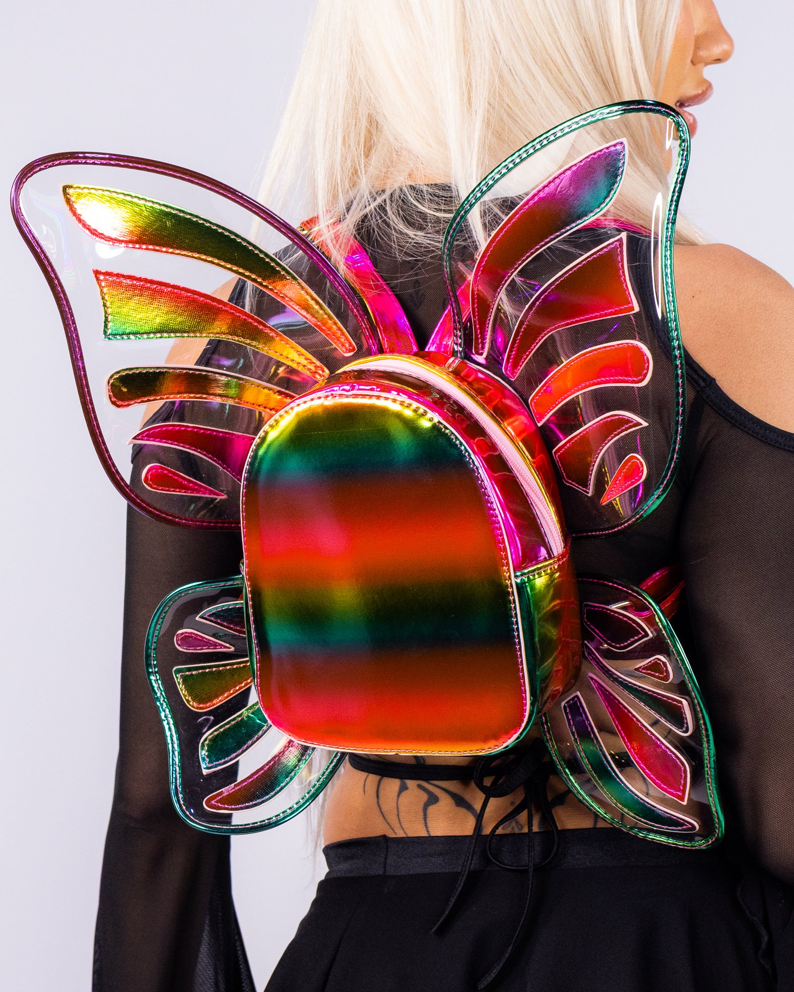 Rainbow Holo Butterfly Unisex Backpack - Image 2