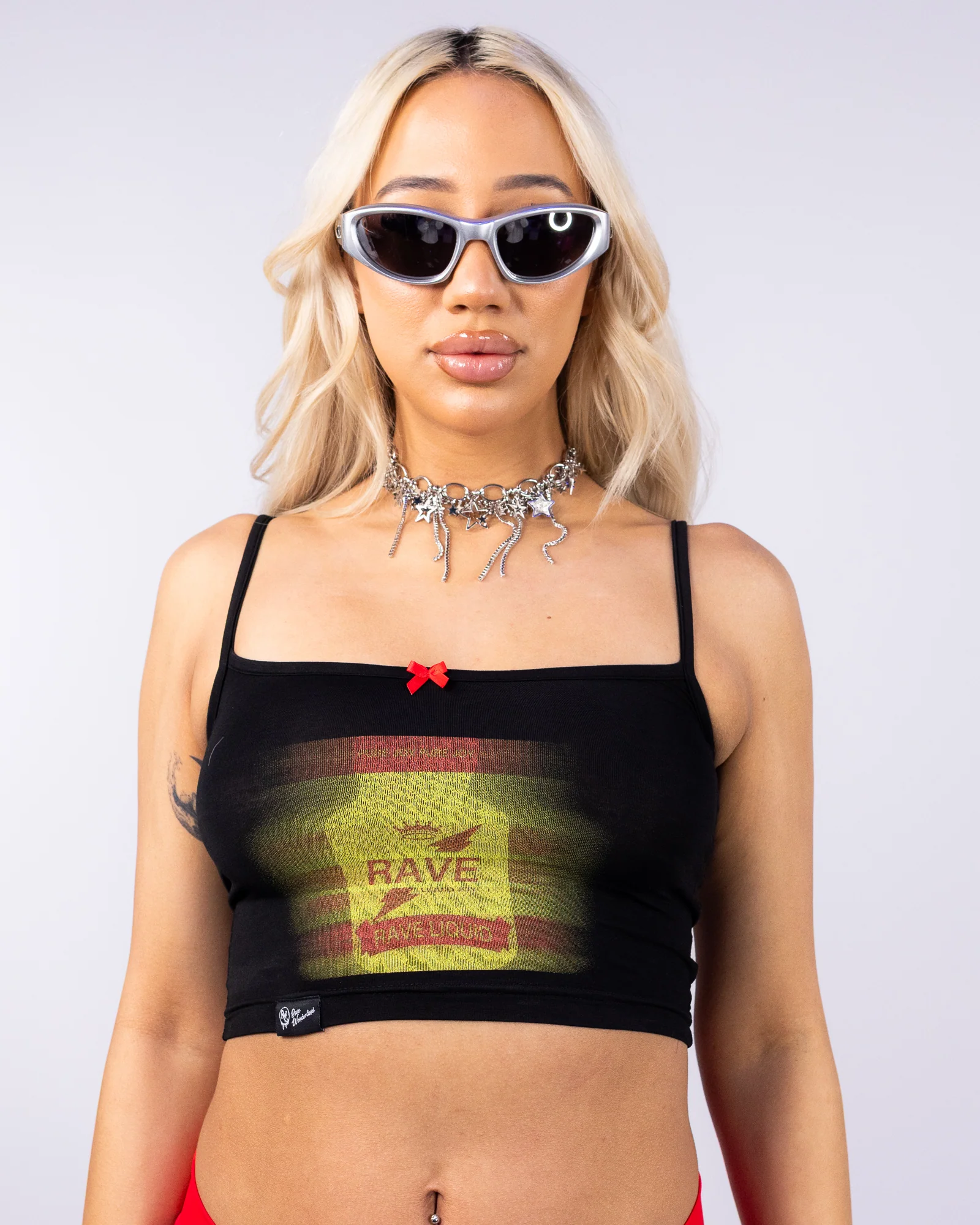 Rave Liquid Poppers Women's Black Baby Tank - Image 3