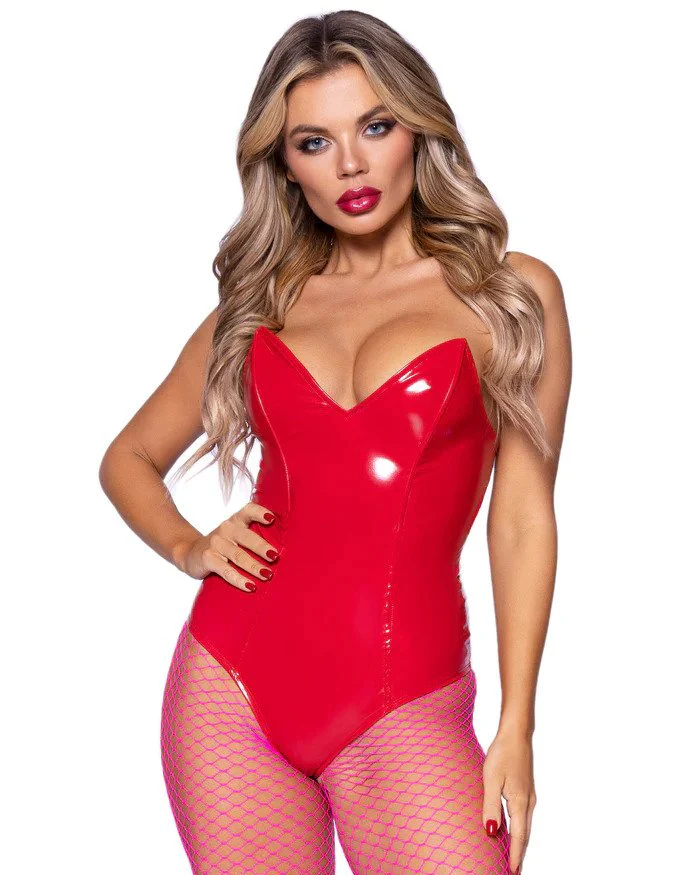 Red Sinful Boned Bodysuit - Image 5