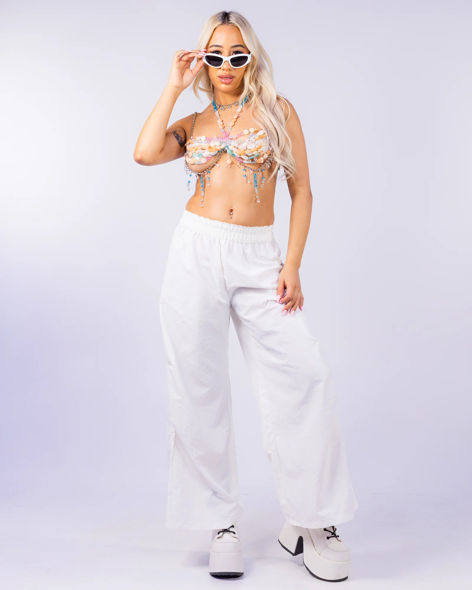 She Sells Sea Shells Women's Multicolor Bead Top - Image 2