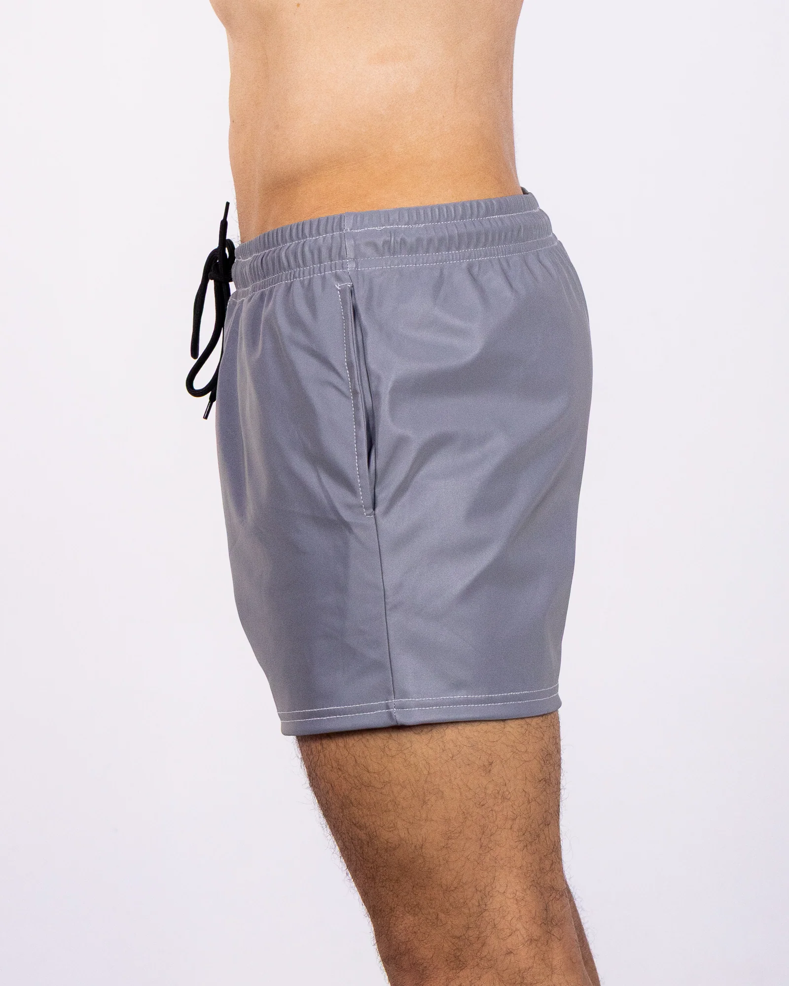 Silver Flash Reflective Drawstring Shorts - Image 4